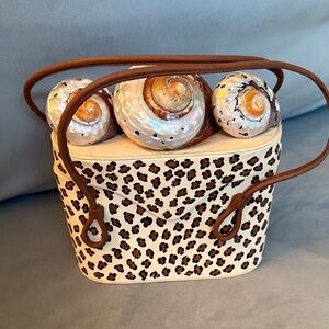 Leopard Print Women's Bag with Brown Accents